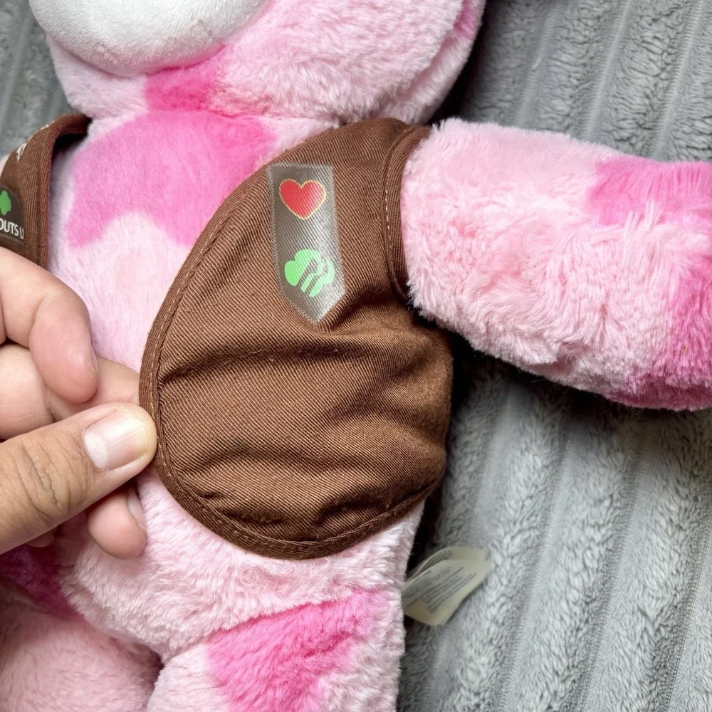 Build-A-Bear Pink Cow with Girl Scouts USA With Girl Scout Brown Vest‎